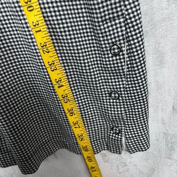 JJill Black White Gingham Check V Neck 3/4 Sleeve Knee Length Dress Plus Size XL - Picture 4 of 15